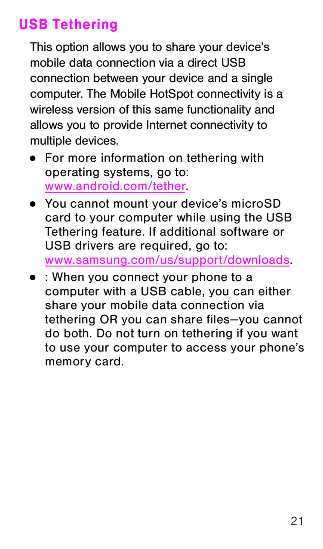 USB Tethering Galaxy Avant T-Mobile