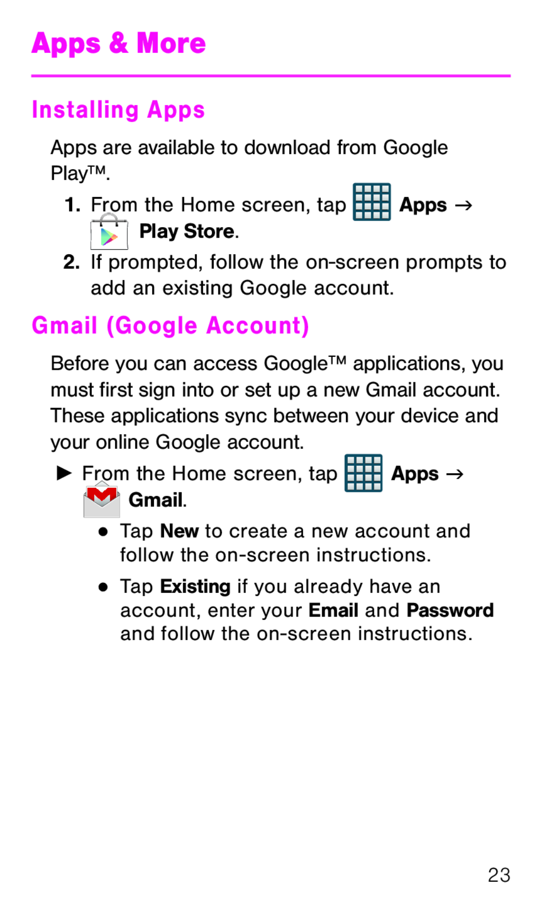 Gmail (Google Account) Galaxy Avant T-Mobile