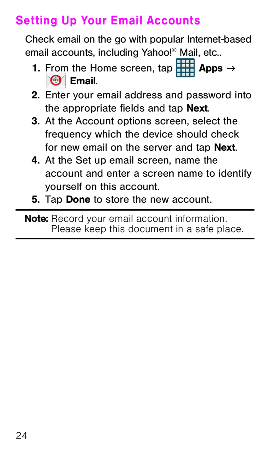 Setting Up Your Email Accounts Galaxy Avant T-Mobile