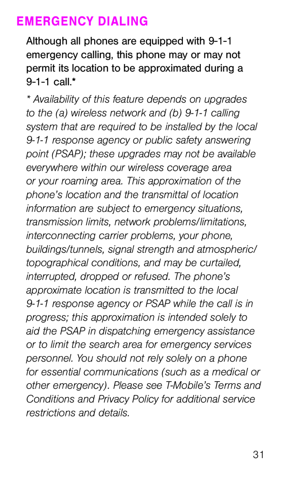 EMERGENCY DIALING Galaxy Avant T-Mobile