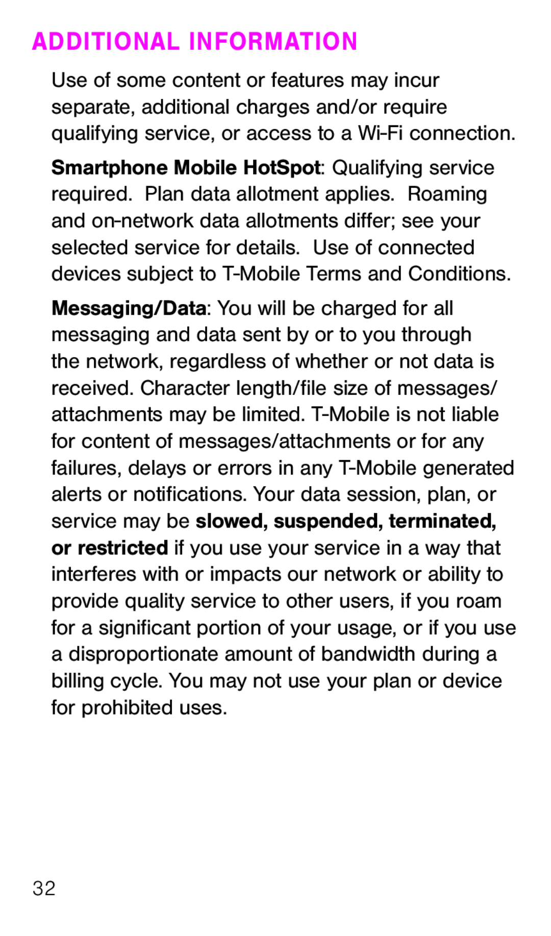 ADDITIONAL INFORMATION Galaxy Avant T-Mobile