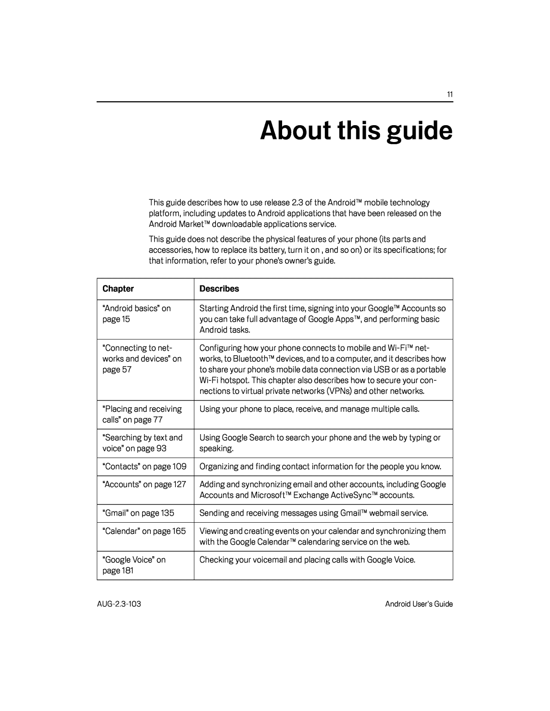 About this guide Google Nexus S AT&T