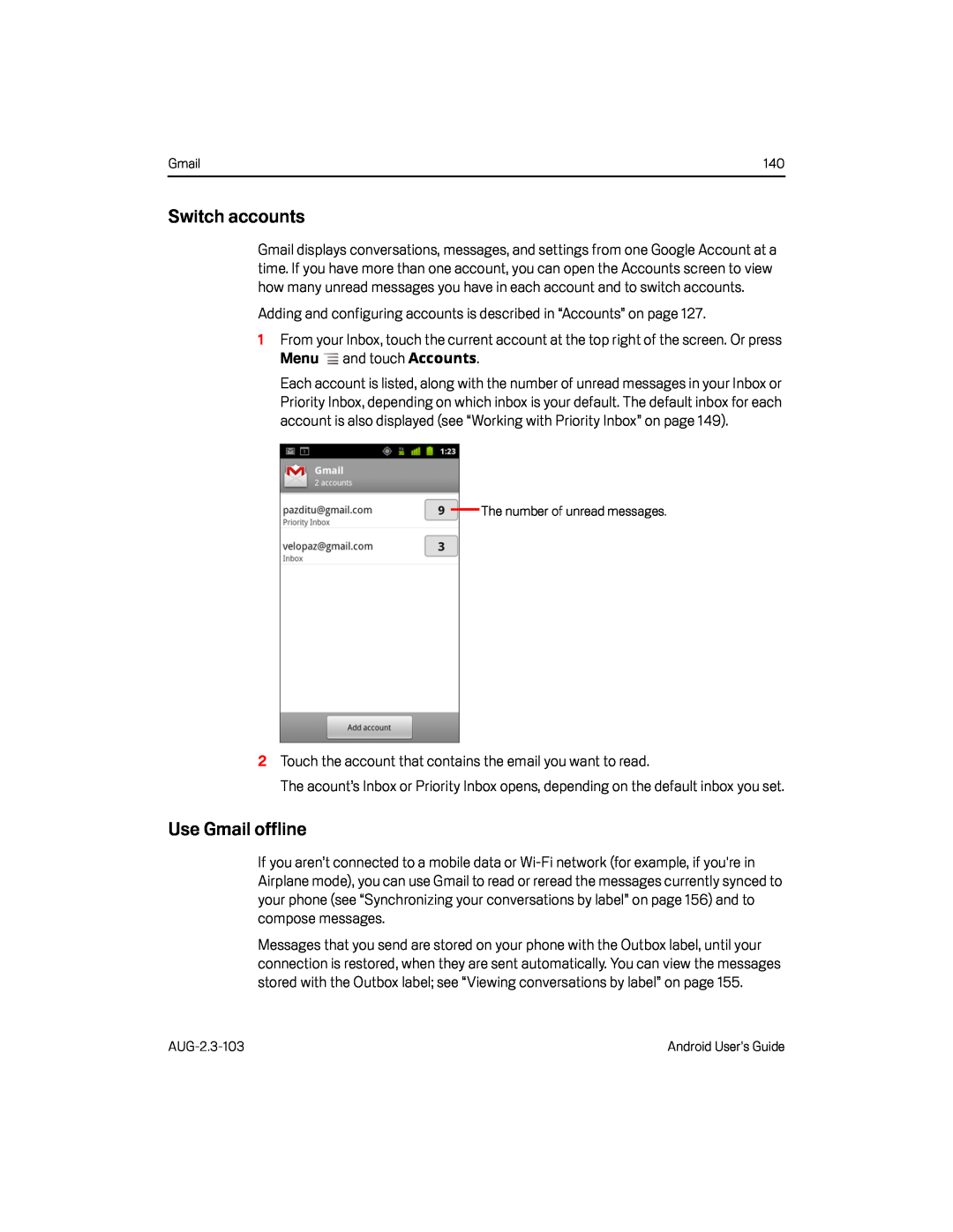 Switch accounts Google Nexus S AT&T