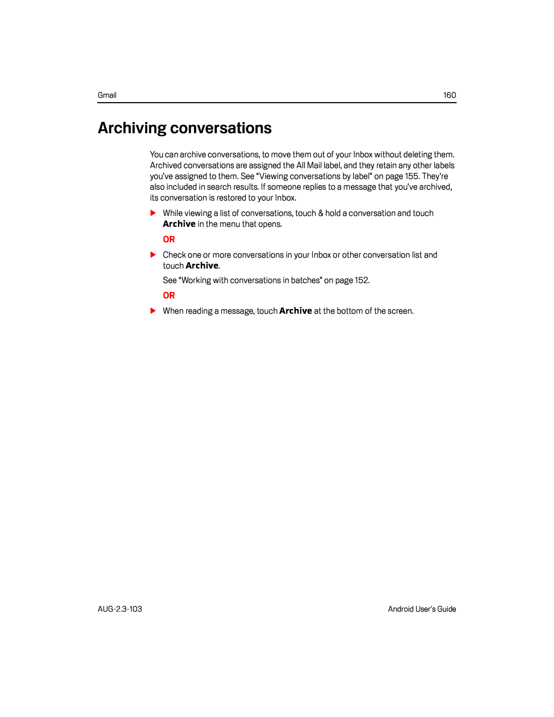 Archiving conversations Google Nexus S AT&T