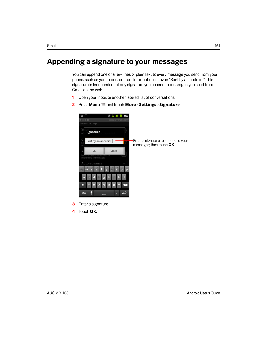 Appending a signature to your messages Google Nexus S AT&T