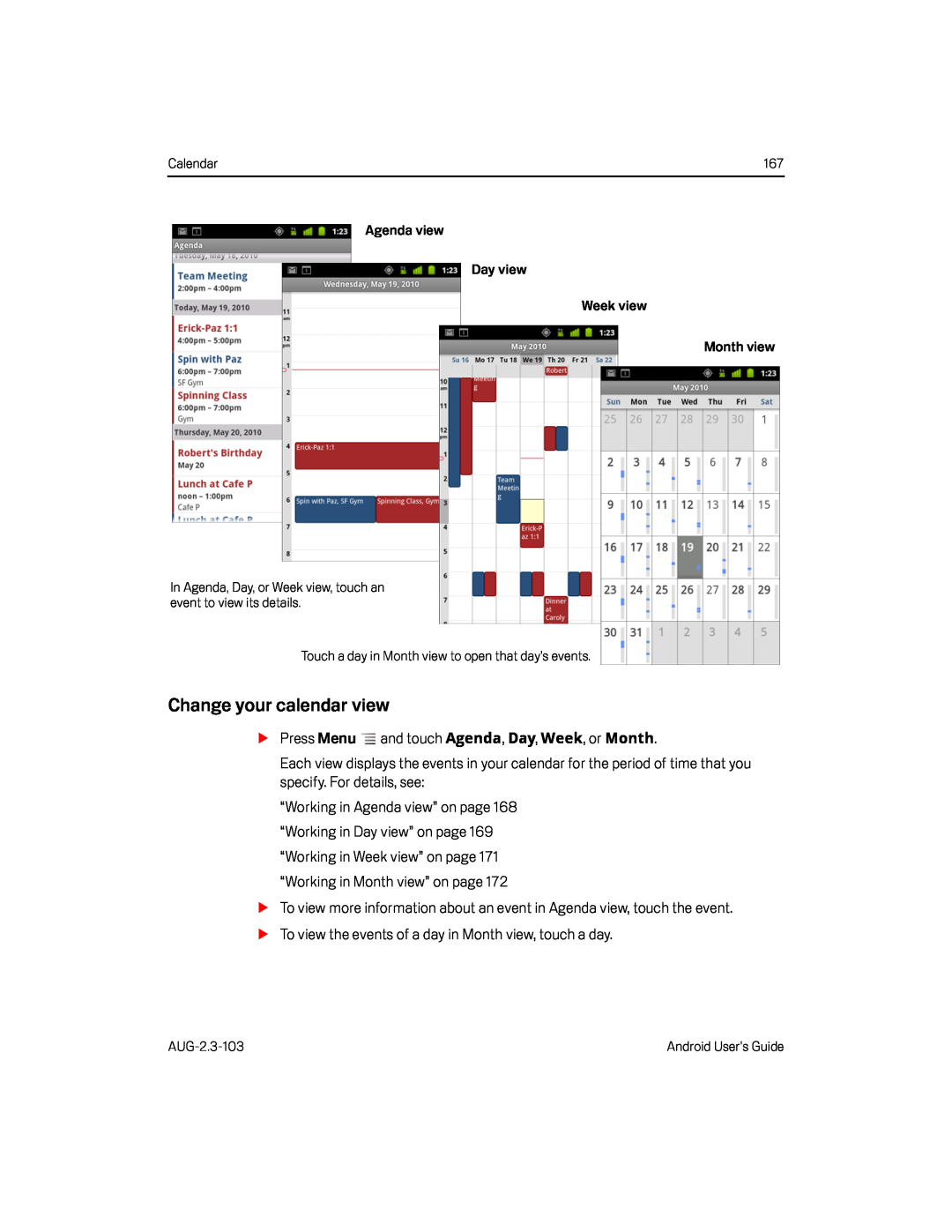 Change your calendar view Google Nexus S AT&T