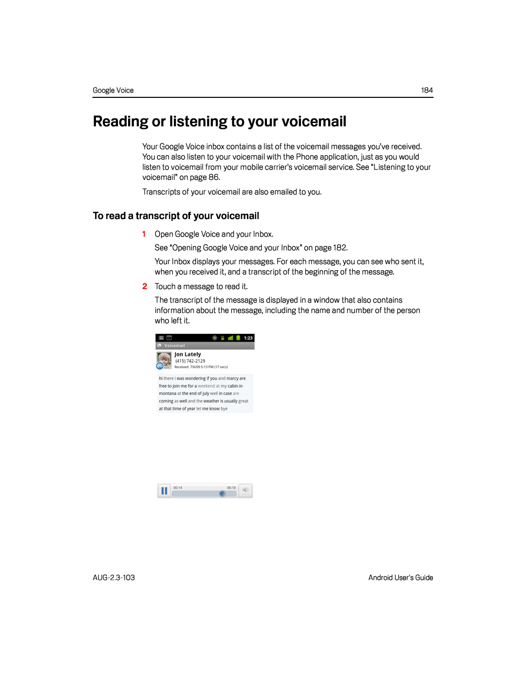 Reading or listening to your voicemail Google Nexus S AT&T