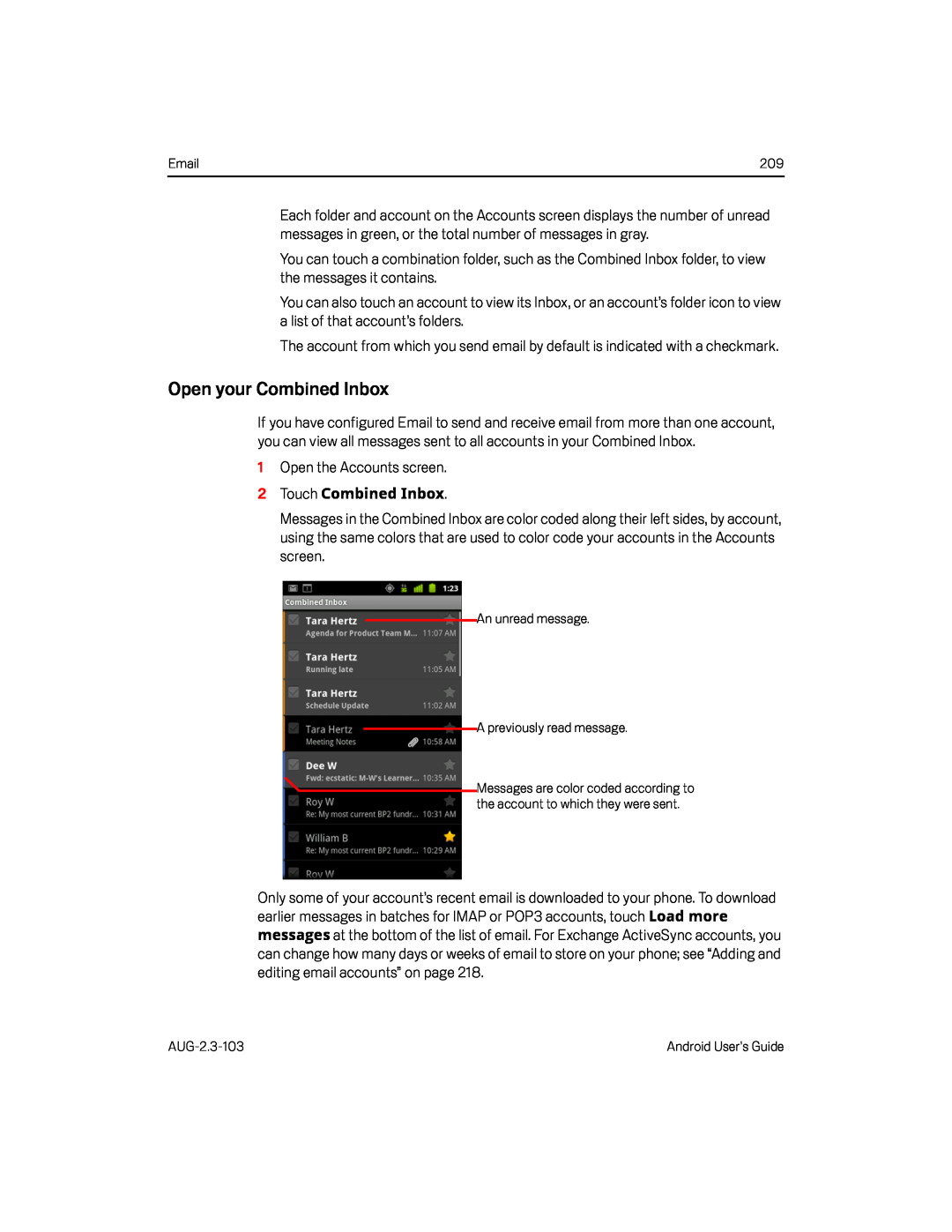 Open your Combined Inbox Google Nexus S AT&T