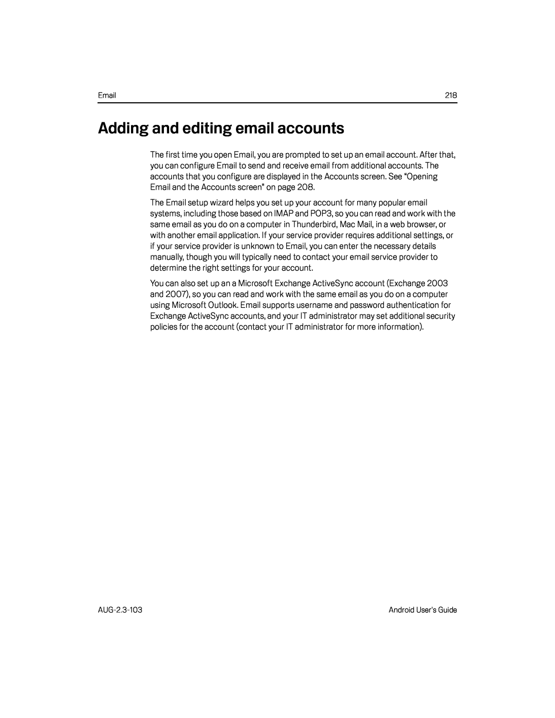 Adding and editing email accounts Google Nexus S AT&T