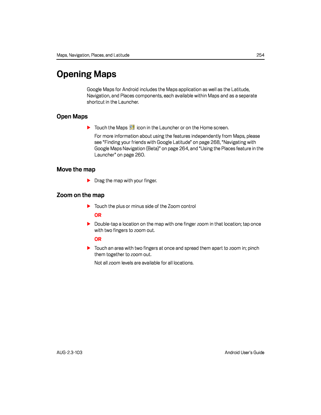 Zoom on the map Google Nexus S AT&T