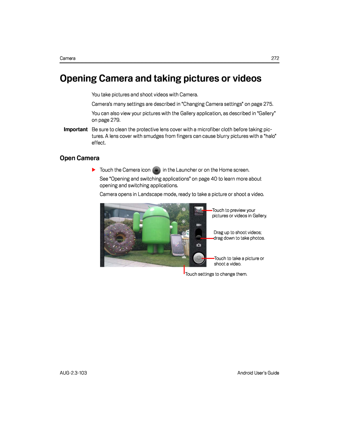 Opening Camera and taking pictures or videos Google Nexus S AT&T