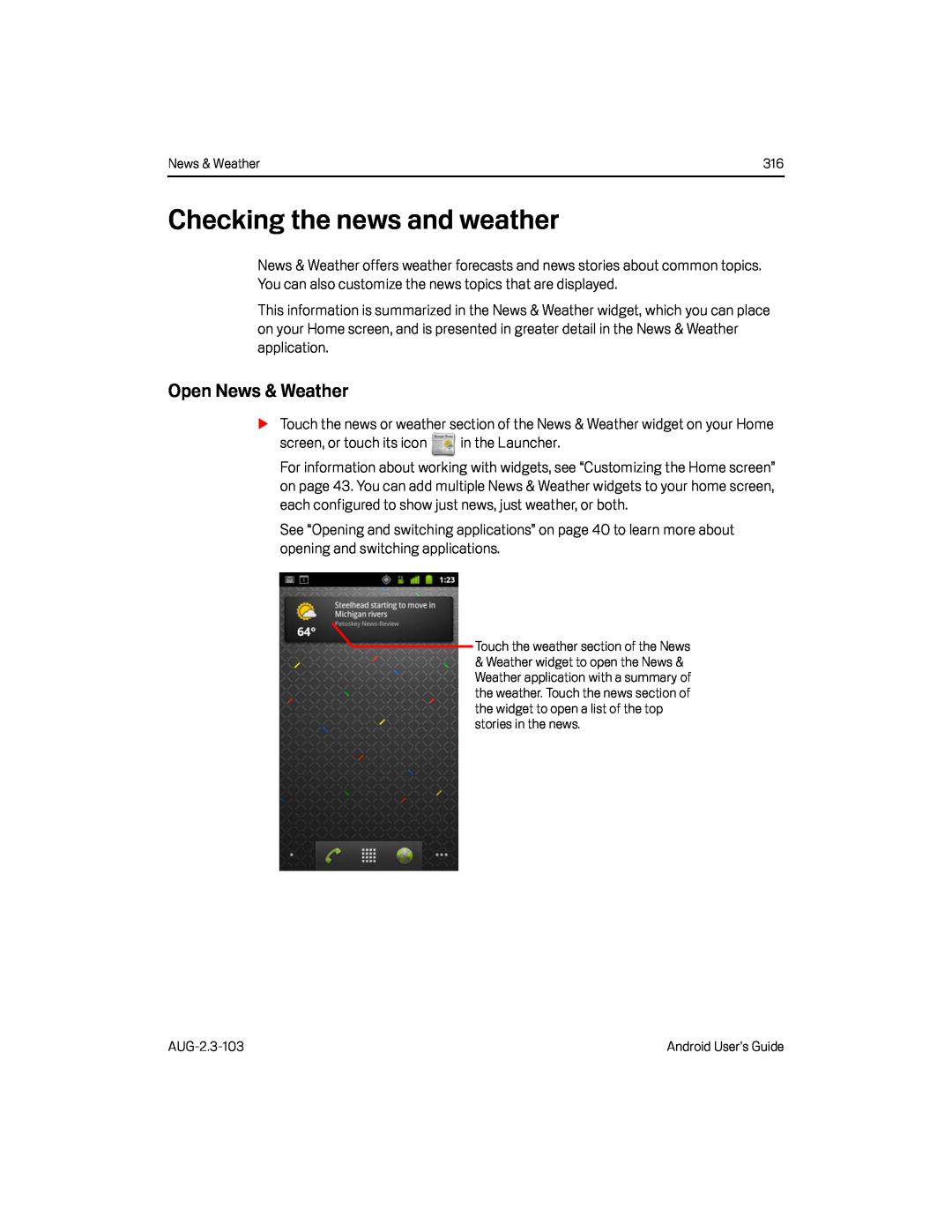 Open News & Weather Google Nexus S AT&T