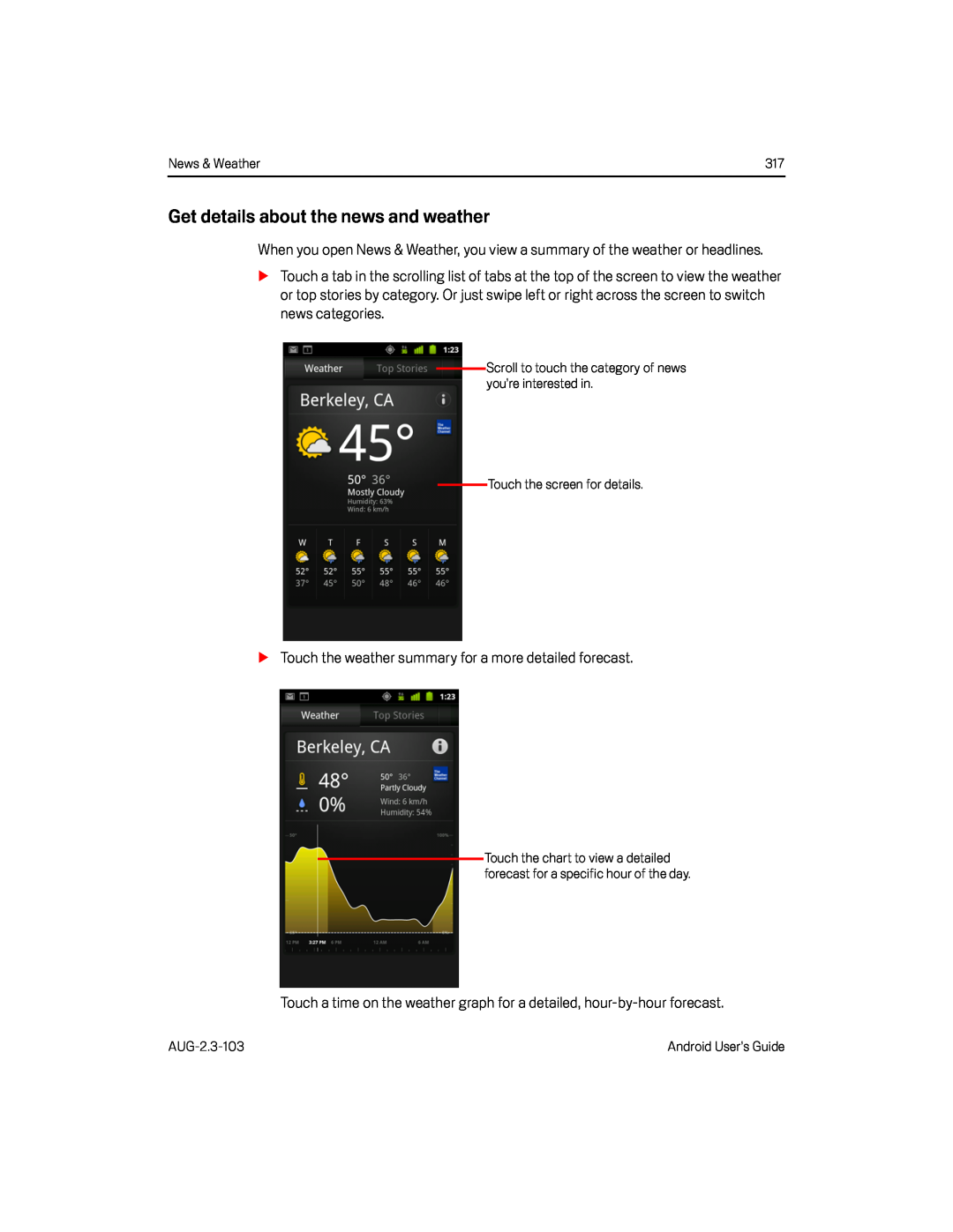 Get details about the news and weather Google Nexus S AT&T