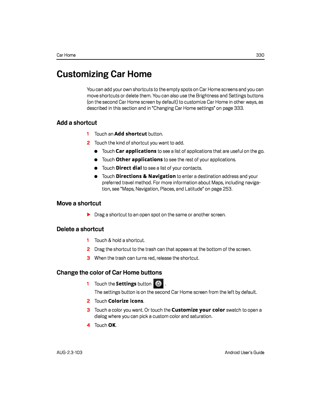 Customizing Car Home Google Nexus S AT&T