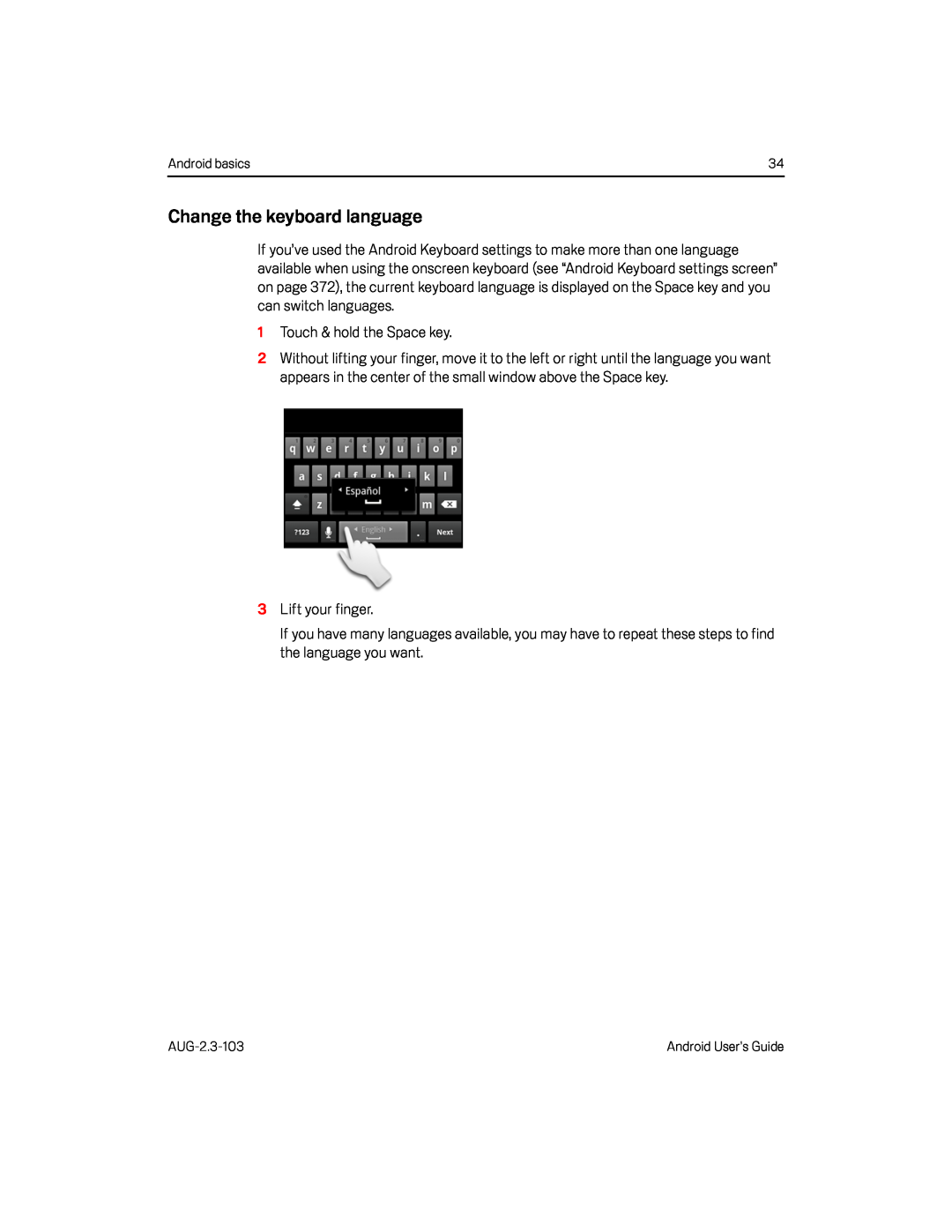 Change the keyboard language Google Nexus S AT&T