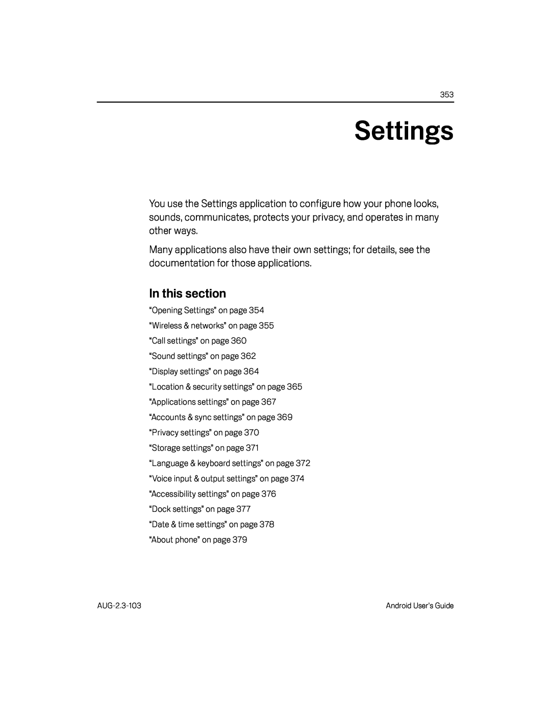 Settings Google Nexus S AT&T