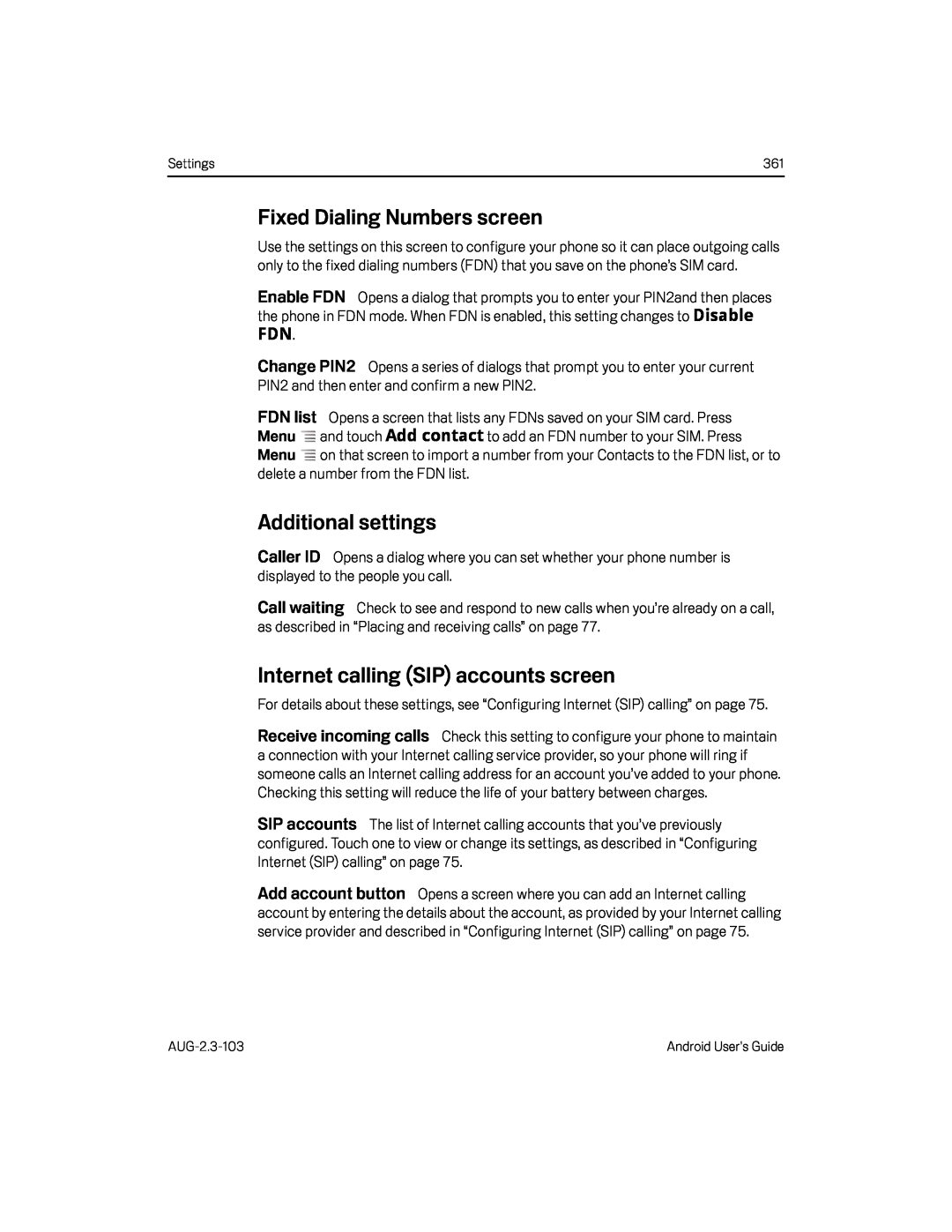 Fixed Dialing Numbers screen Google Nexus S AT&T