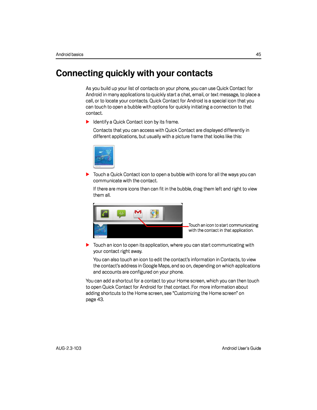 Connecting quickly with your contacts Google Nexus S AT&T