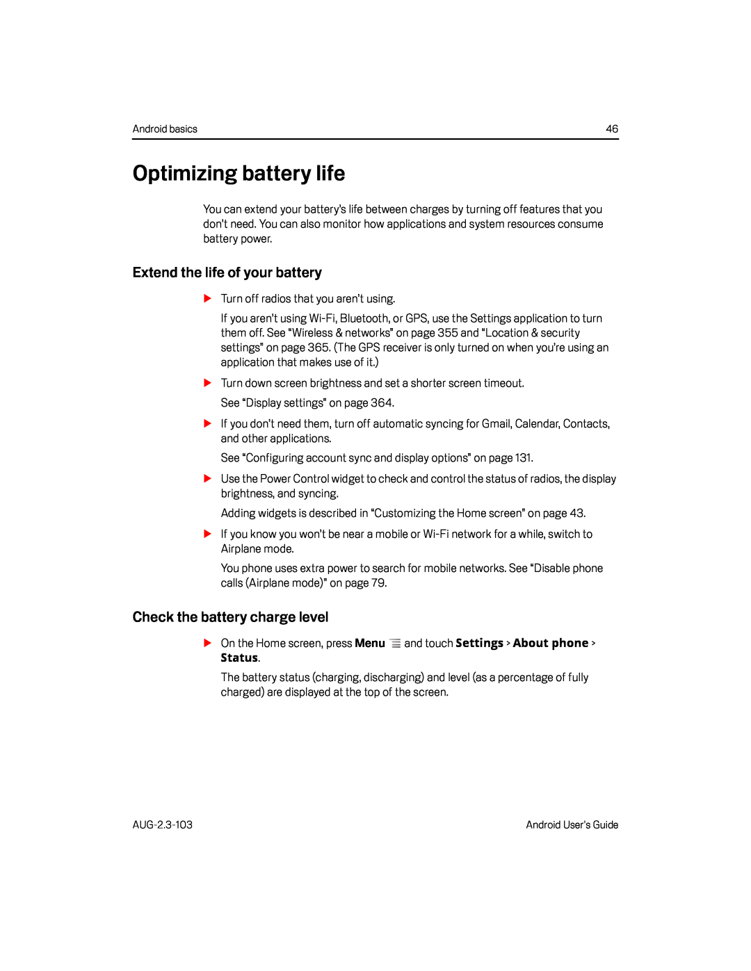 Check the battery charge level Google Nexus S AT&T