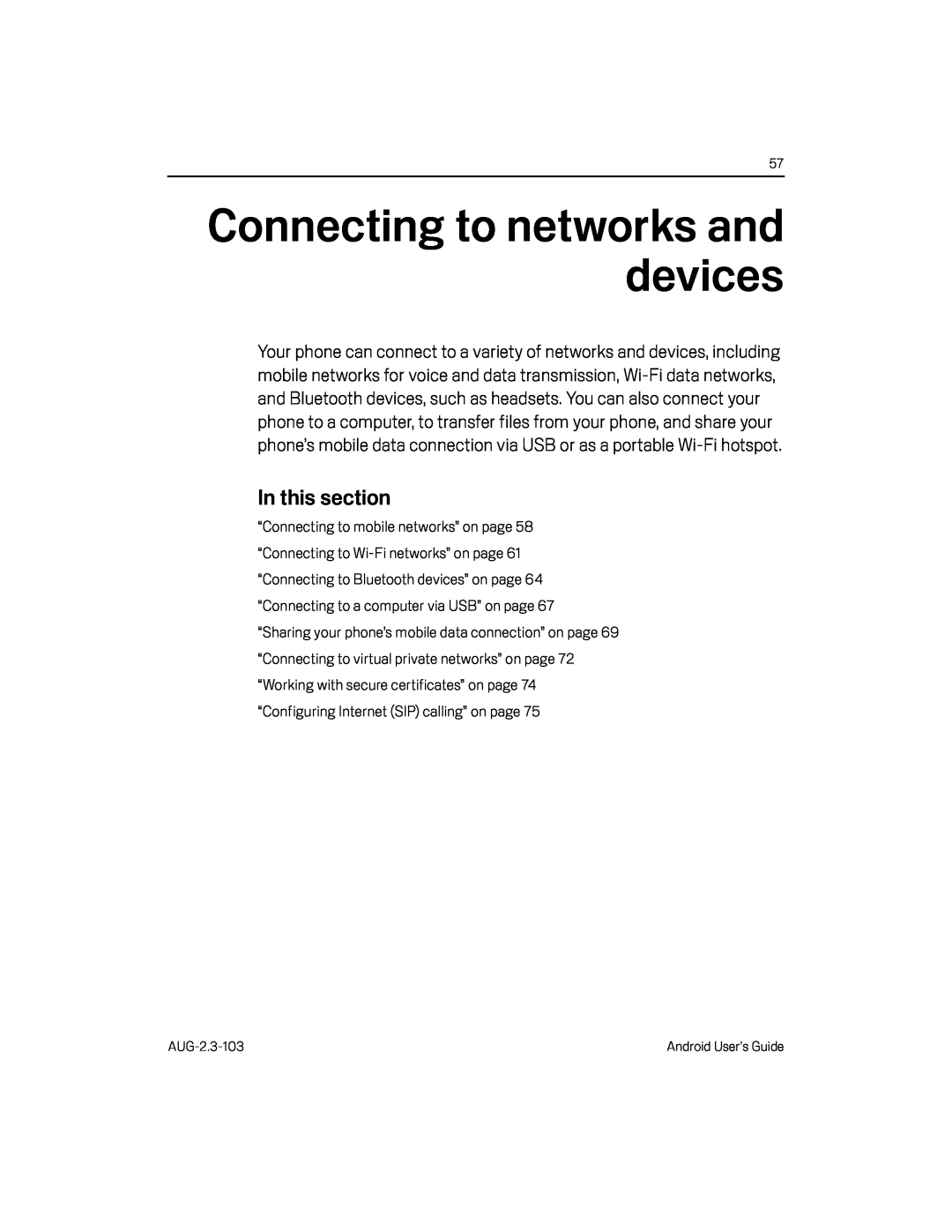 Connecting to networks and devices Google Nexus S AT&T