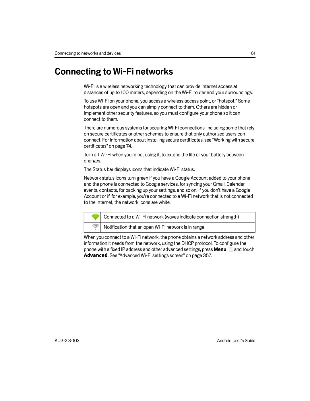 Connecting to Wi-Finetworks Google Nexus S AT&T