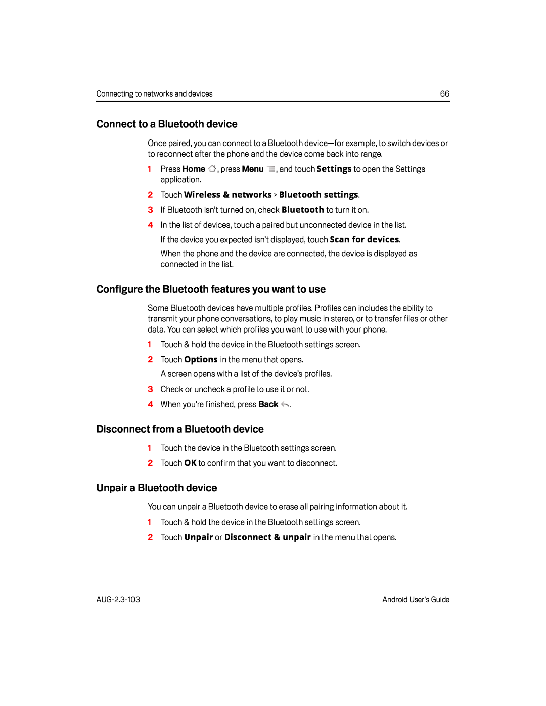 Unpair a Bluetooth device Google Nexus S AT&T