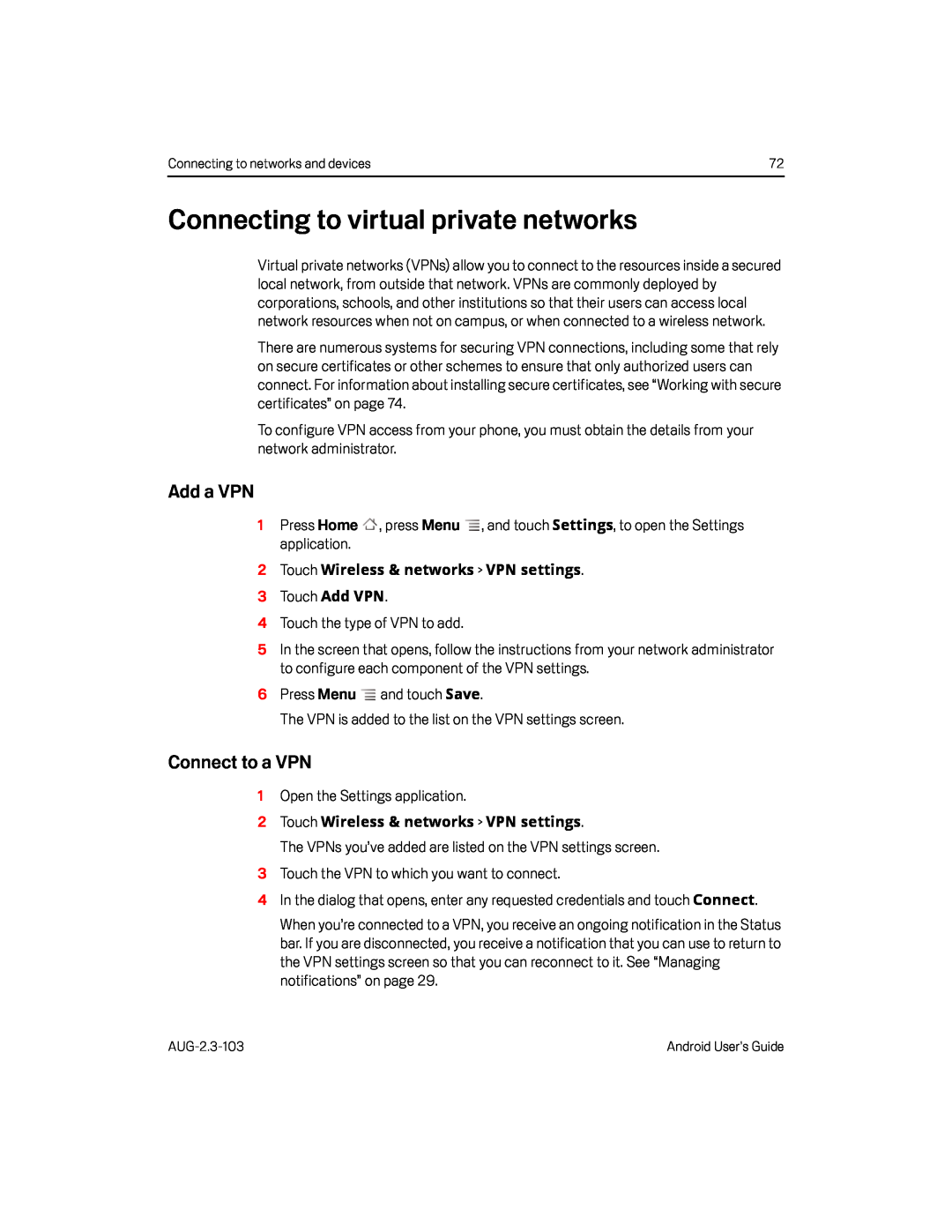 Add a VPN Google Nexus S AT&T