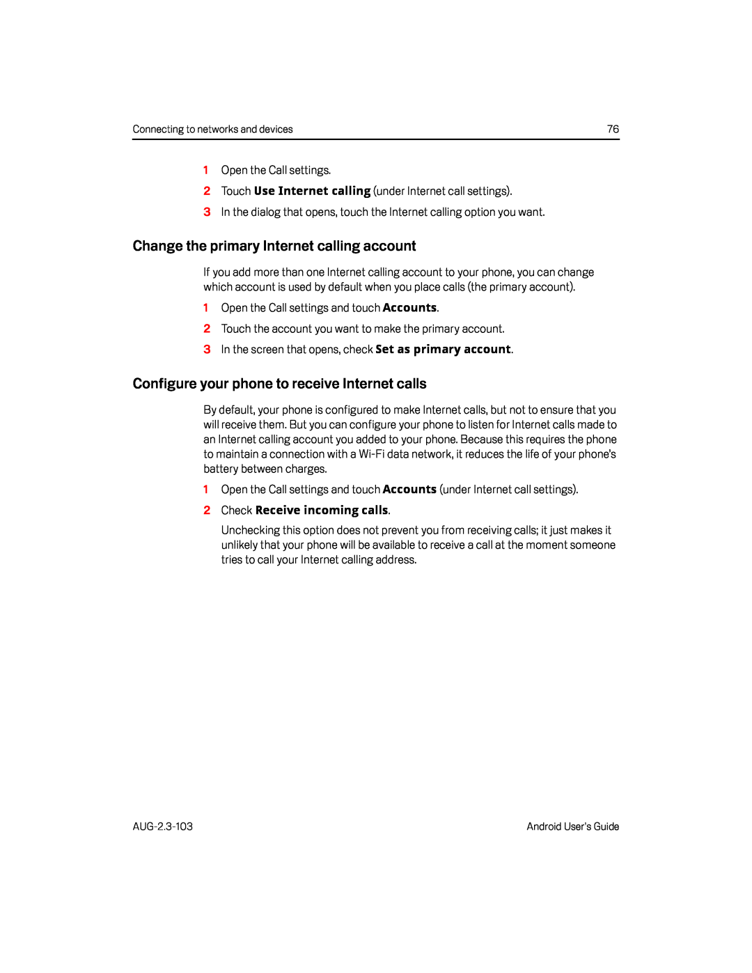 Configure your phone to receive Internet calls Google Nexus S AT&T