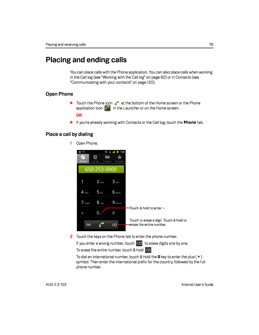 Placing and ending calls Google Nexus S AT&T