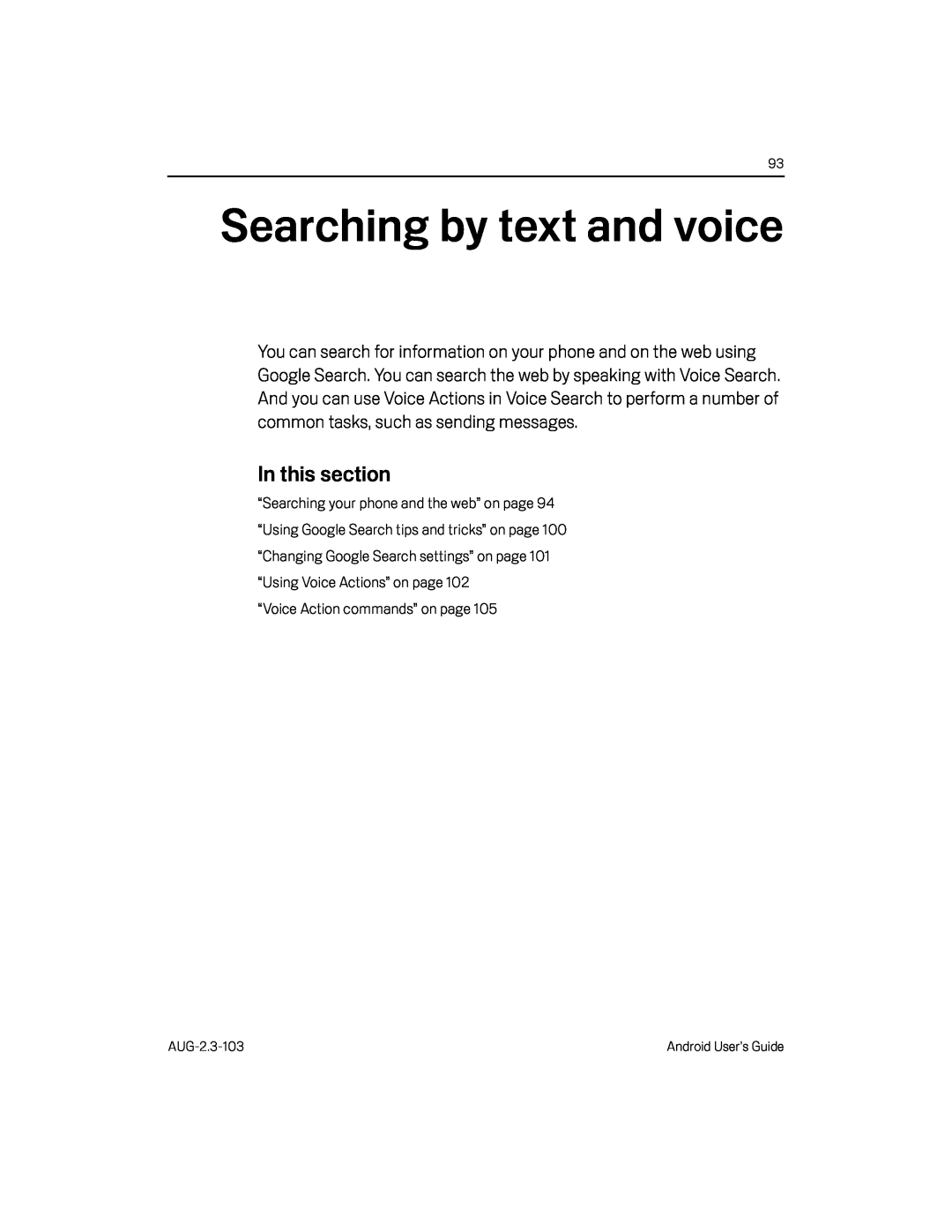 Searching by text and voice Google Nexus S AT&T