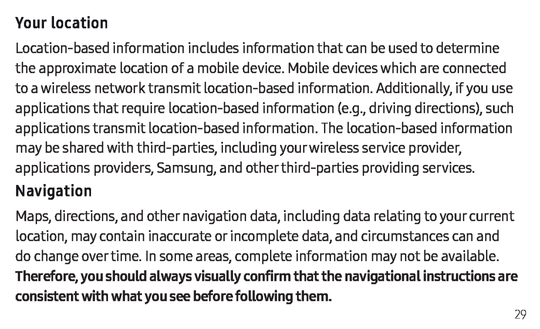 Your location Navigation