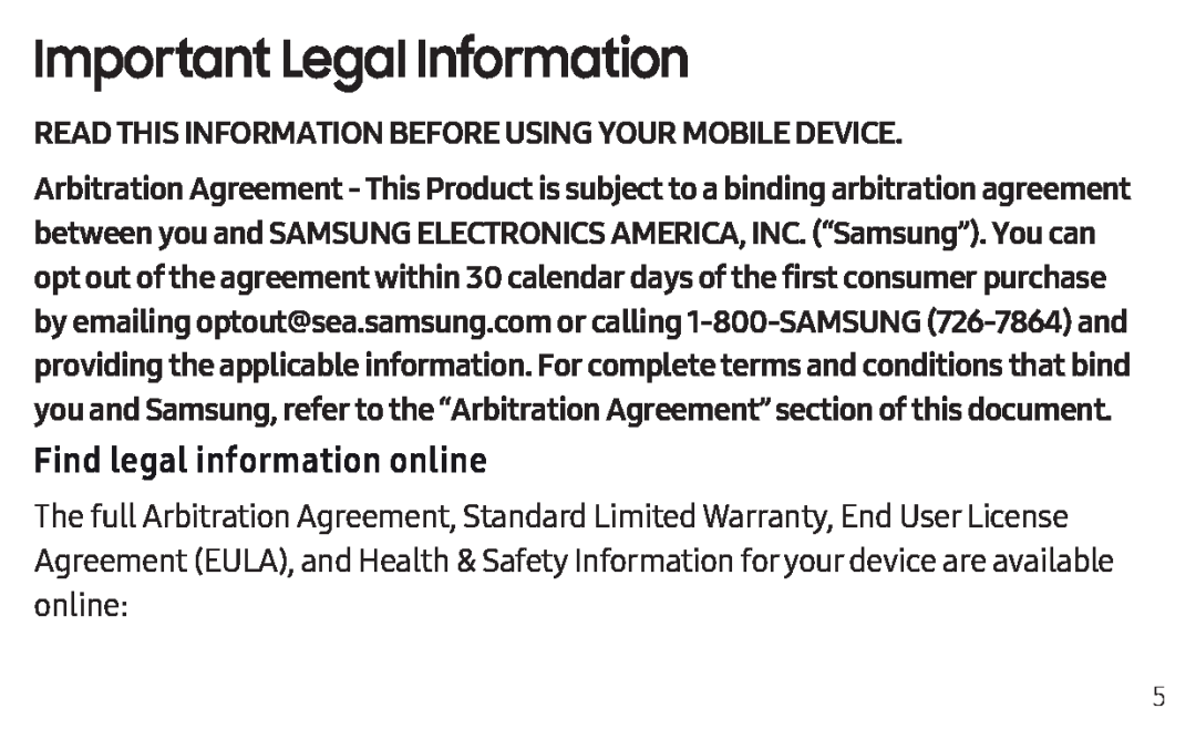 Find legal information online Galaxy Tab A 8.0 New T-Mobile