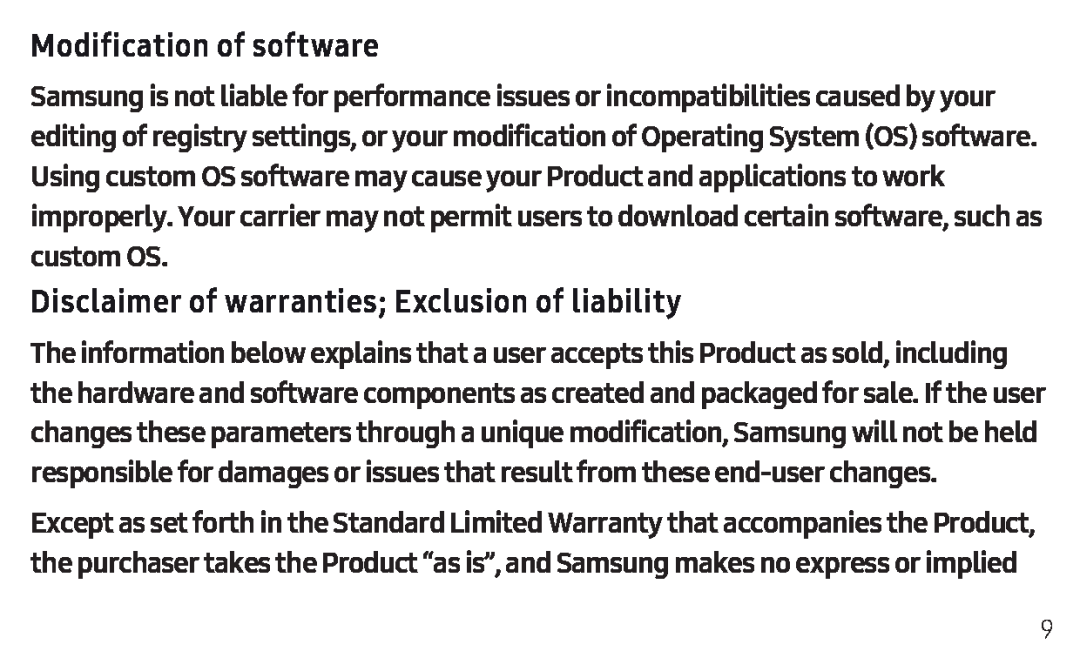 Disclaimer of warranties; Exclusion of liability Galaxy Tab A 8.0 New T-Mobile