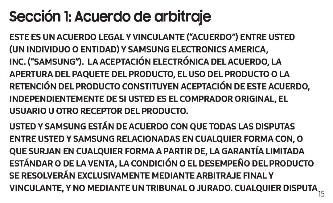 Sección 1: Acuerdo de arbitraje