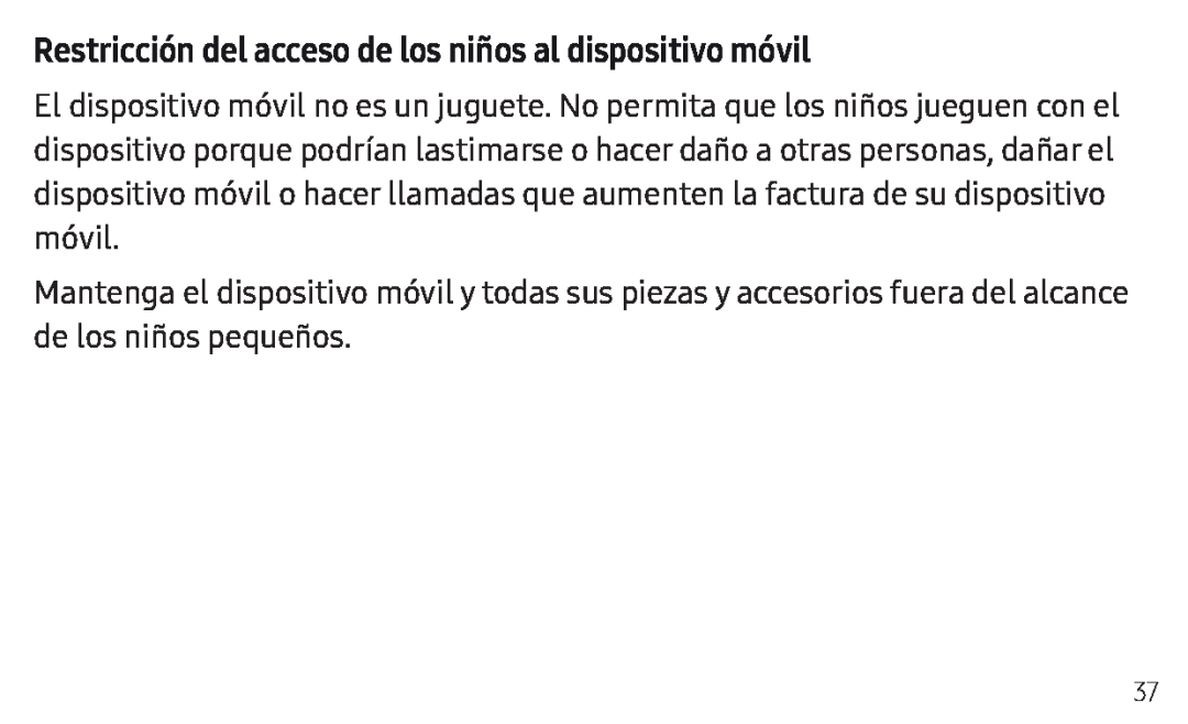 Restricción del acceso de los niños al dispositivo móvil