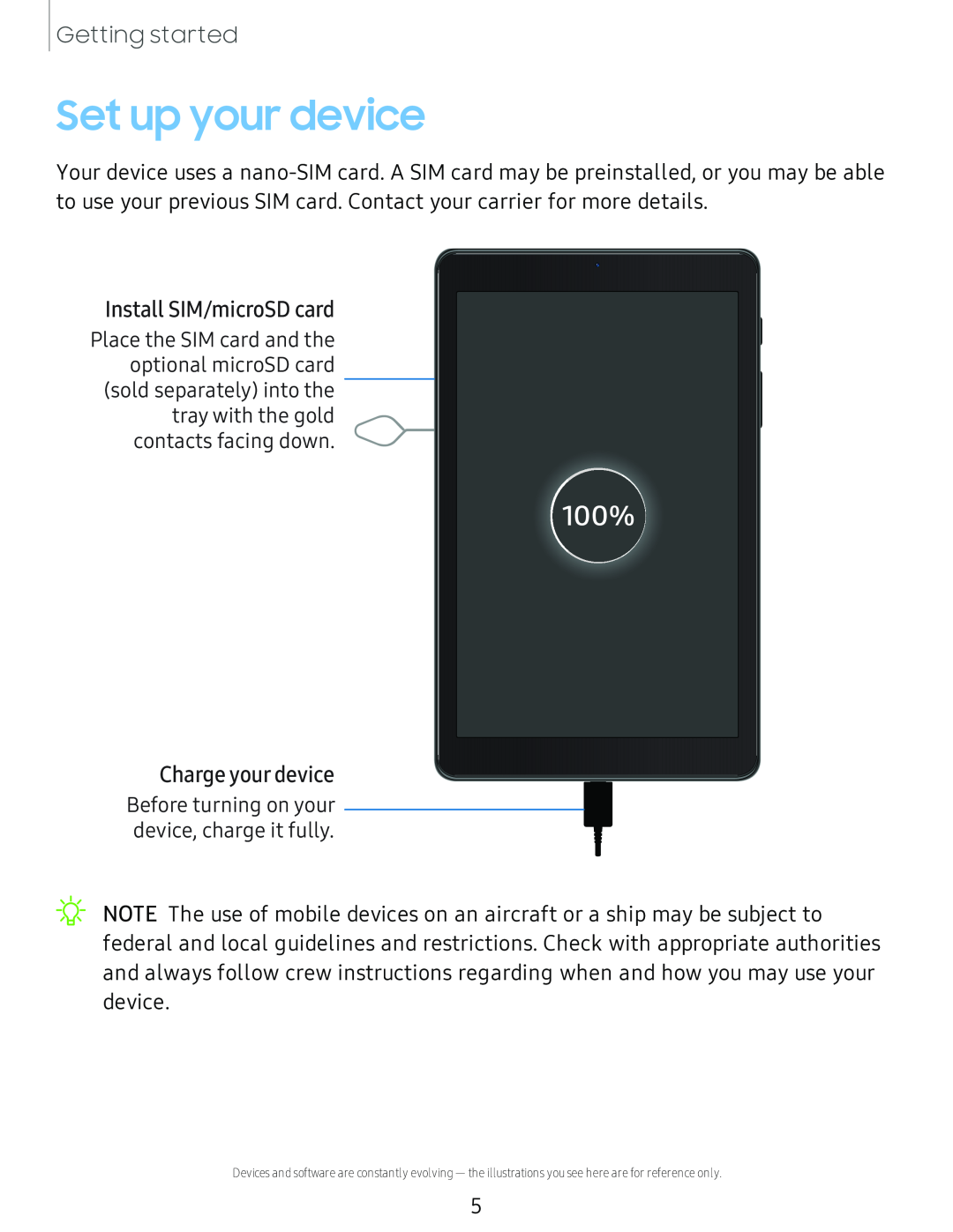 Install SIM/microSD card Charge your device