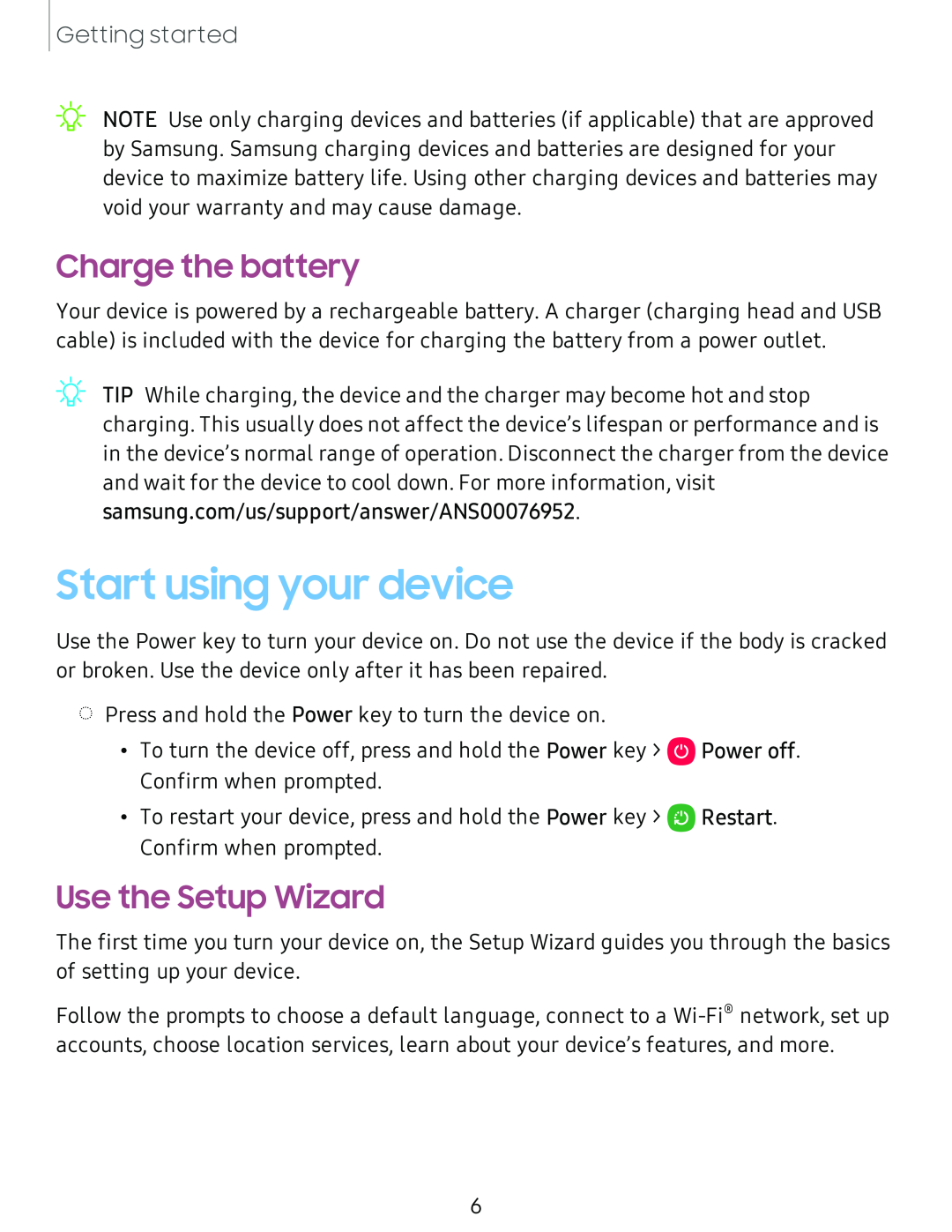 Charge the battery Galaxy Tab A 8.0 New T-Mobile