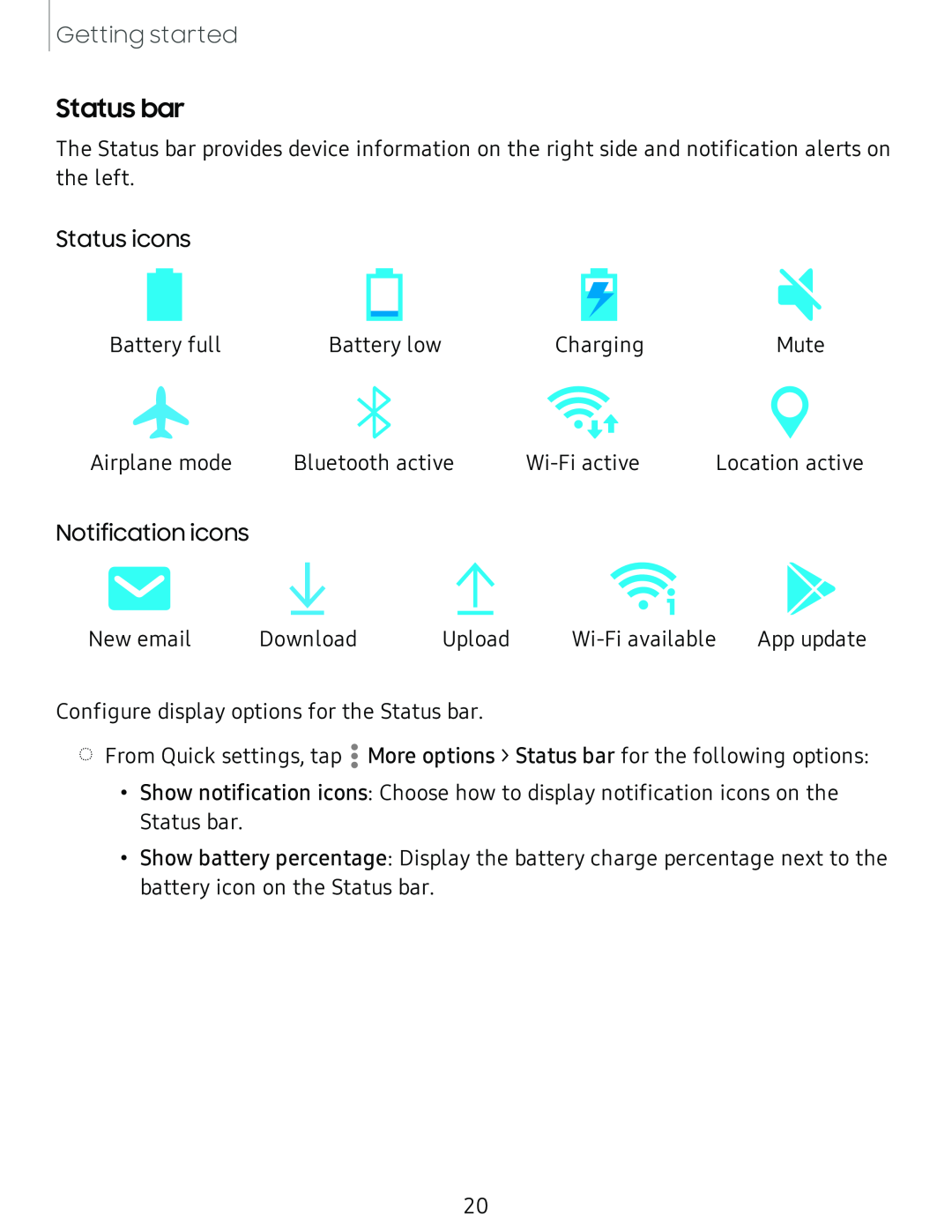 Status bar Galaxy Tab A 8.0 New T-Mobile