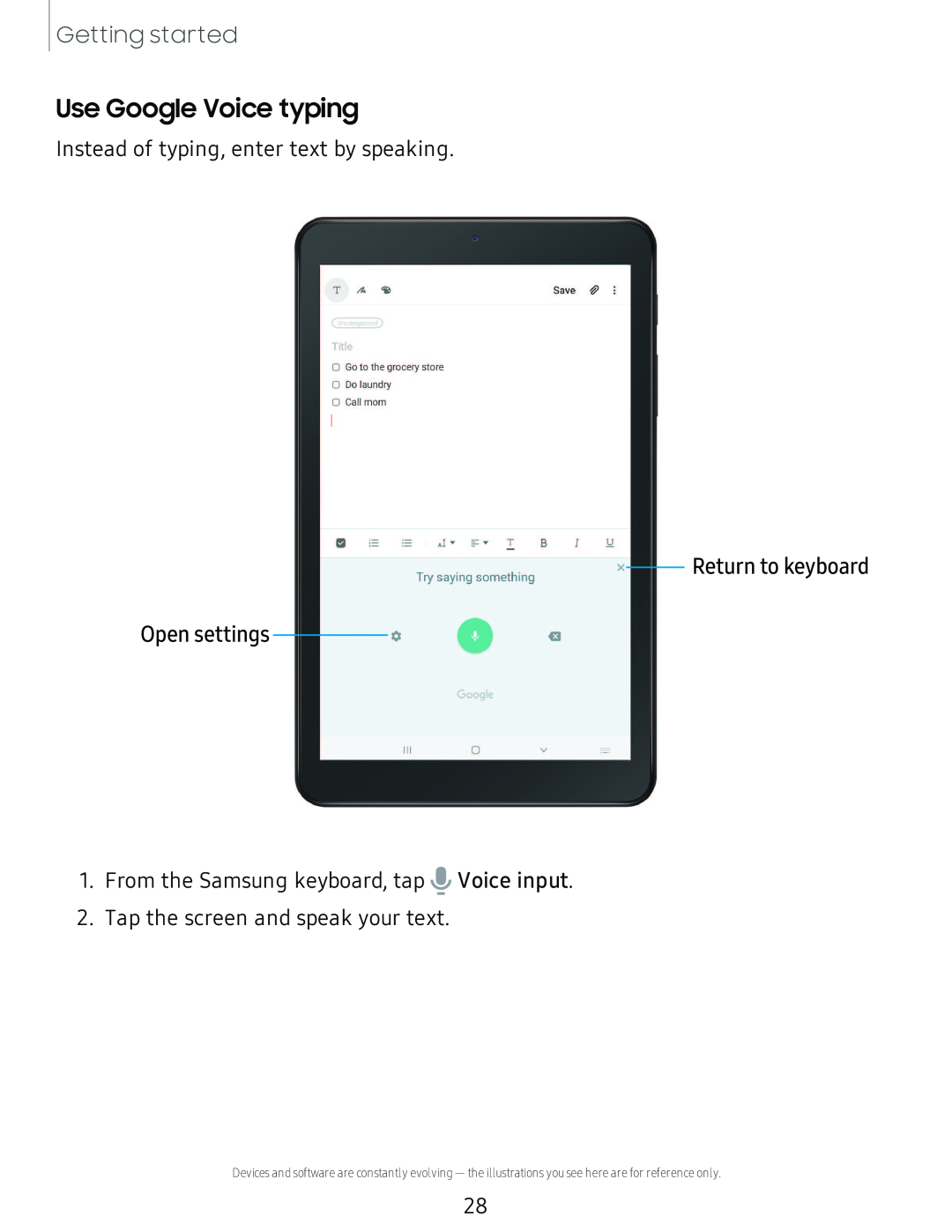 Use Google Voice typing Galaxy Tab A 8.0 New T-Mobile