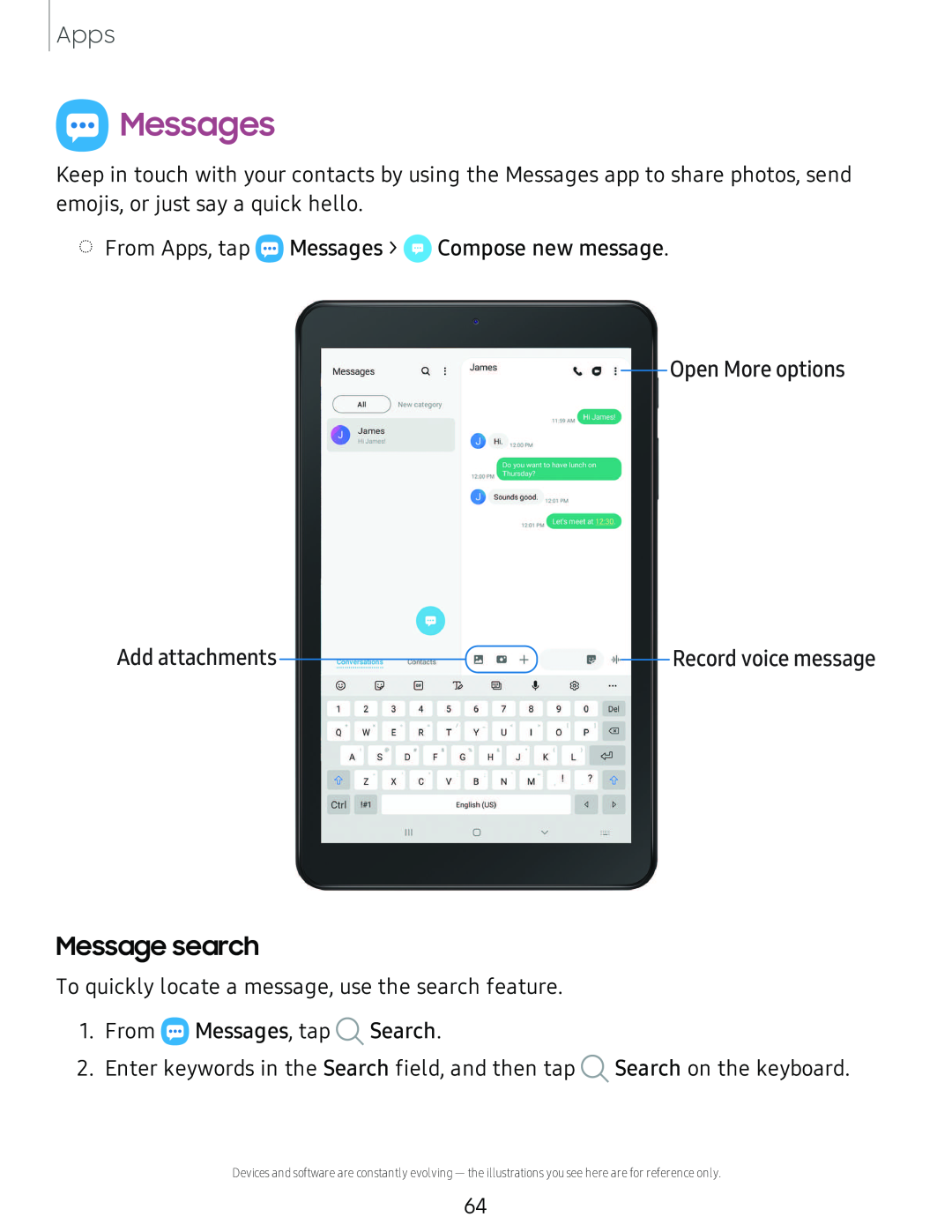 Message search Galaxy Tab A 8.0 New T-Mobile