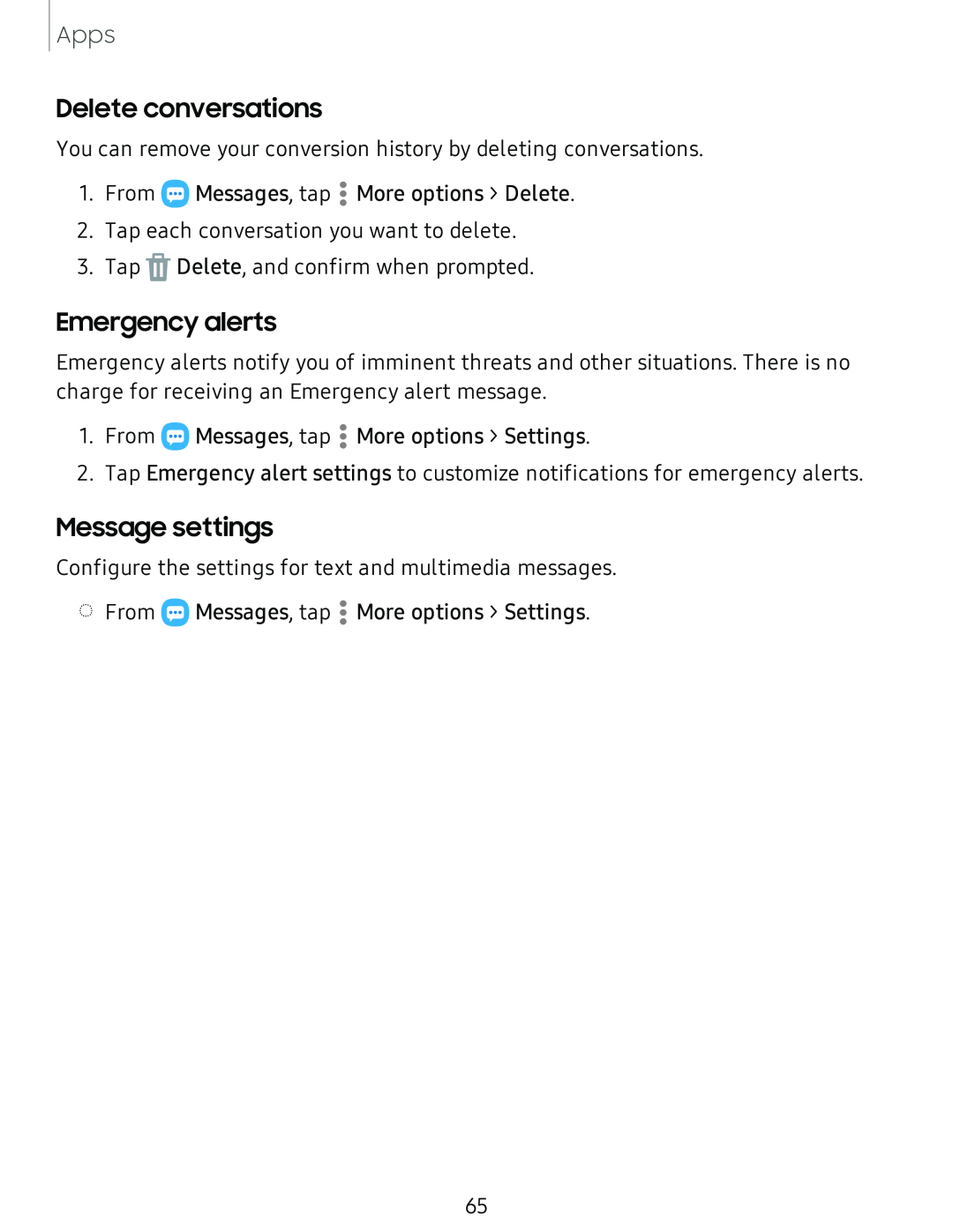 Delete conversations Galaxy Tab A 8.0 New T-Mobile