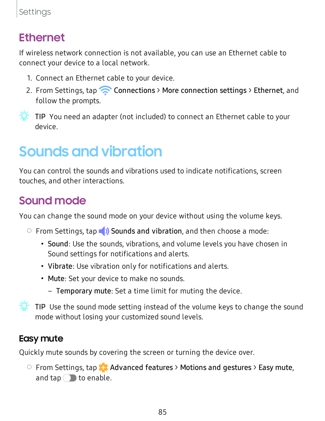 Easy mute Ethernet