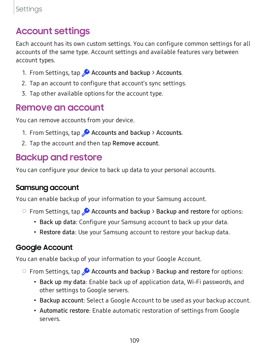 Samsung account Google Account