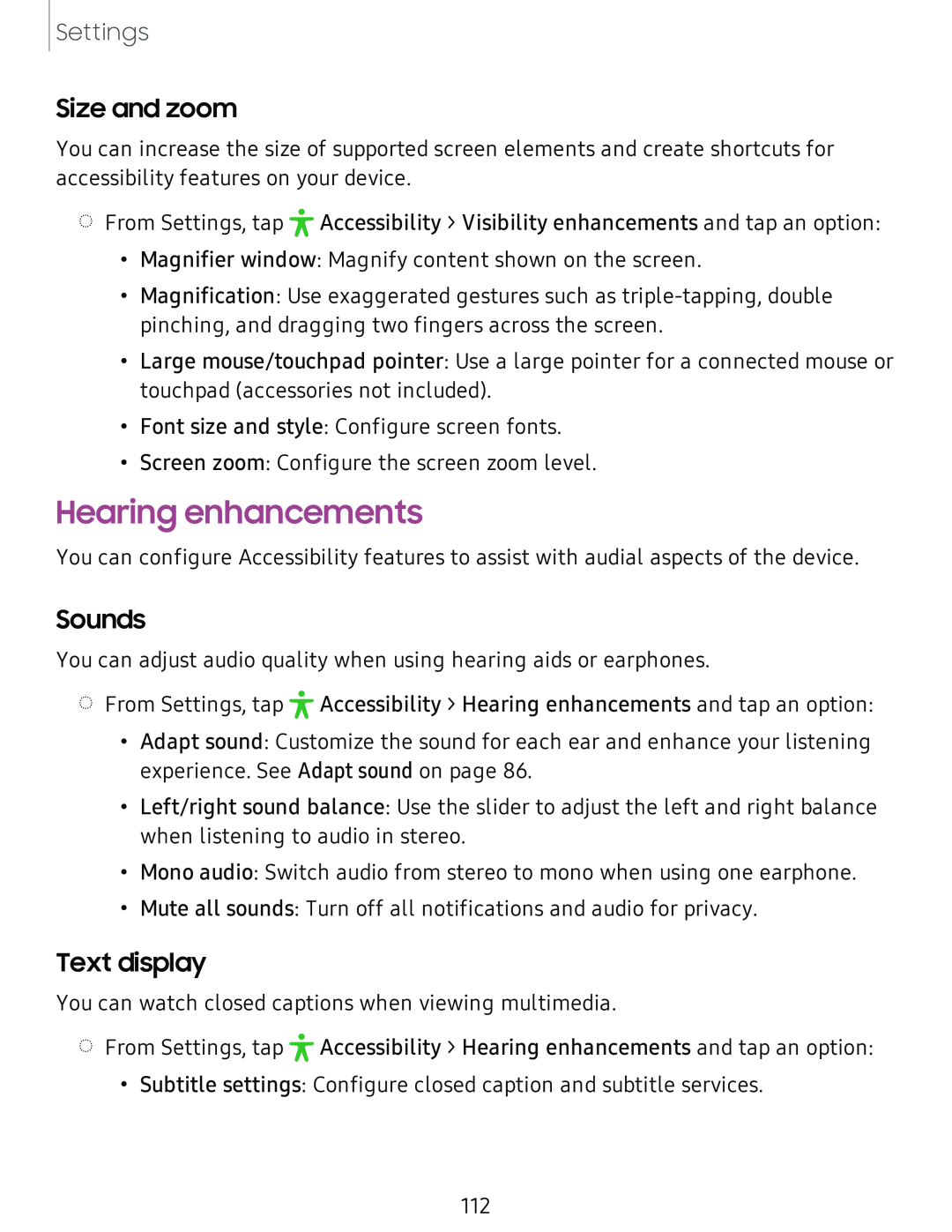 Size and zoom Sounds