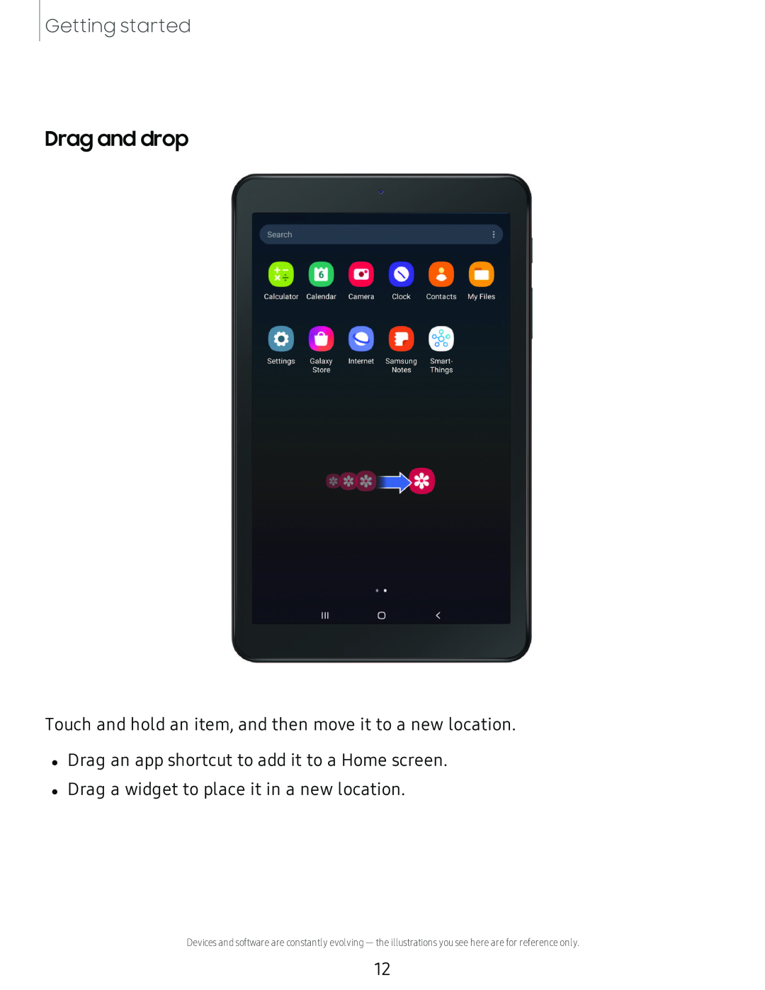 Drag and drop Galaxy Tab A 8.0 New AT&T