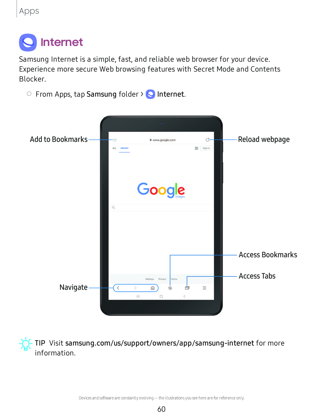 Reload webpage Galaxy Tab A 8.0 New AT&T