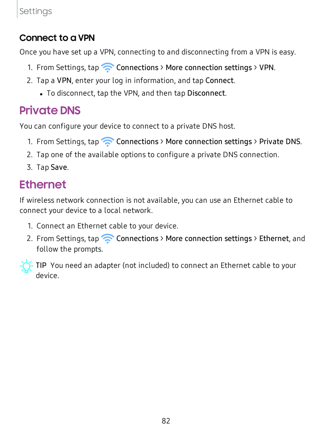 Private DNS Galaxy Tab A 8.0 New AT&T