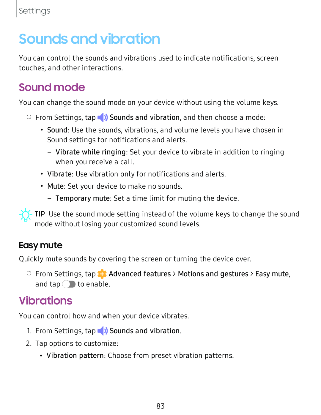 Easy mute Sound mode