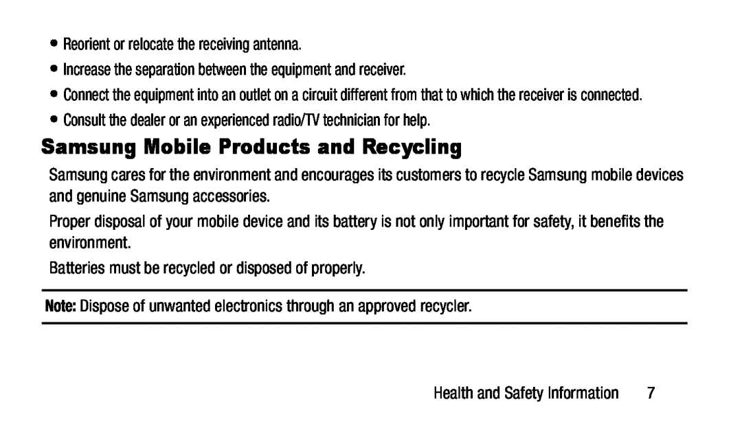 Samsung Mobile Products and Recycling