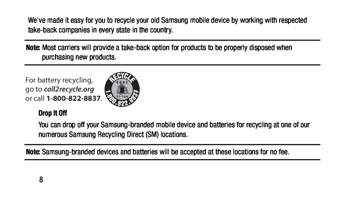 call2recycle.org Galaxy Tab A 8.0 T-Mobile